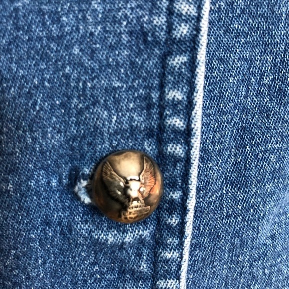 Harley-Davidson Y2K Double-Breasted Denim Jean Jacket Medium - Picture 7 of 11